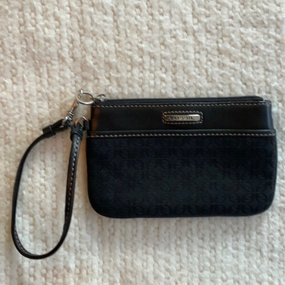 Fossil Black Wristlet